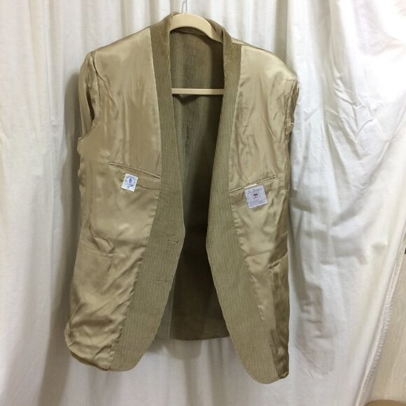St Simon's Mens Vintage Blazer Beige Corduroy 2 Button Made USA Size 44L - Picture 5 of 6
